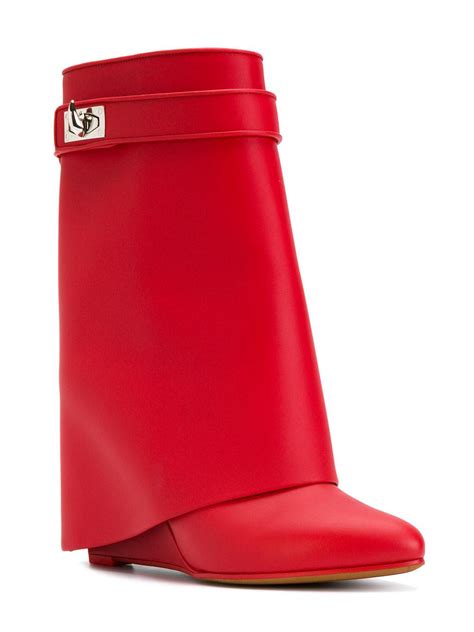 givenchy shark lock boots red|givenchy shark boots price.